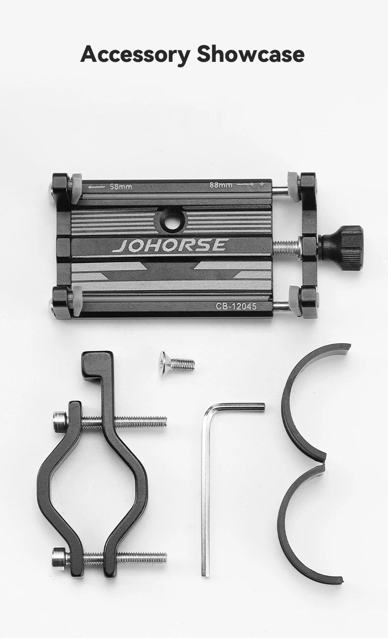 Soporte de Celular de Aluminio para Moto y Bicicleta | Ajustable 58–88 mm