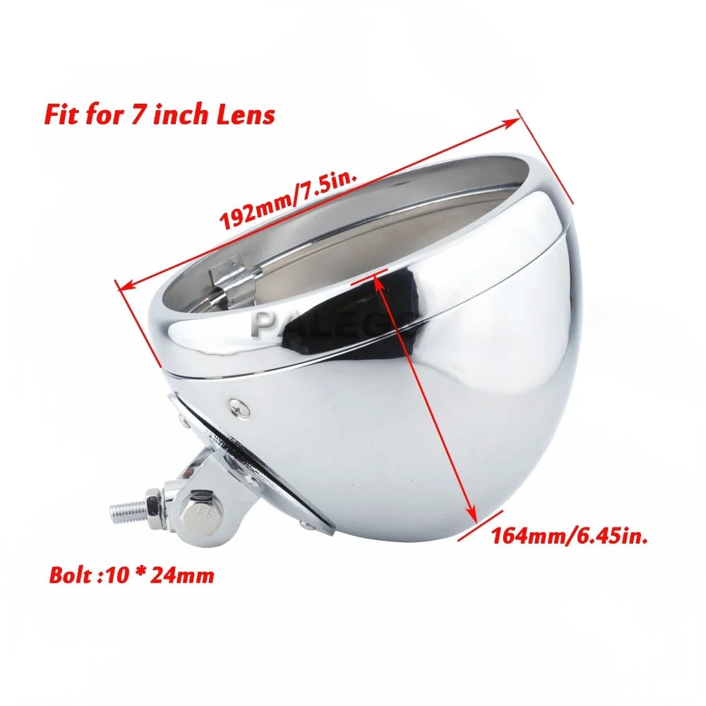 Carcasa cromada 7” tipo H-D sin faro