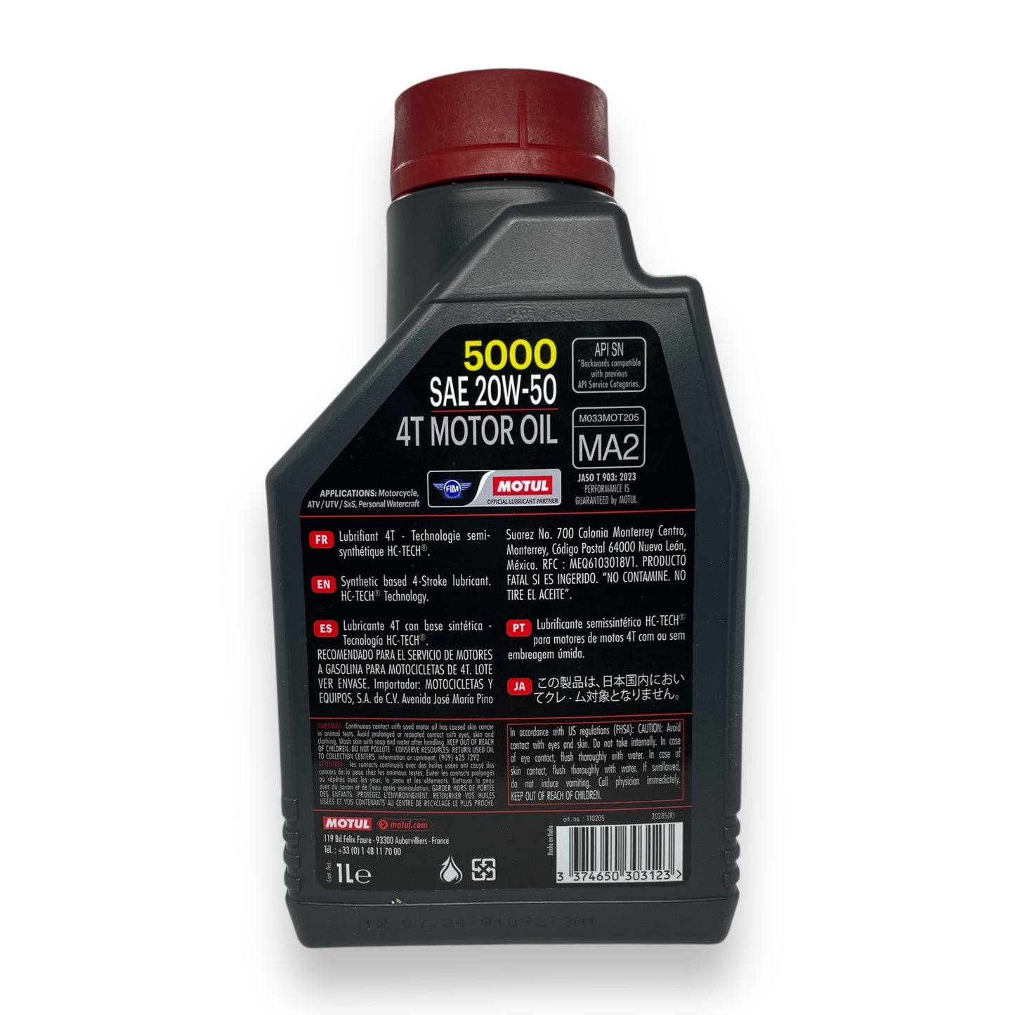 Aceite semi sintetico motul 5000 20w50 (1L)