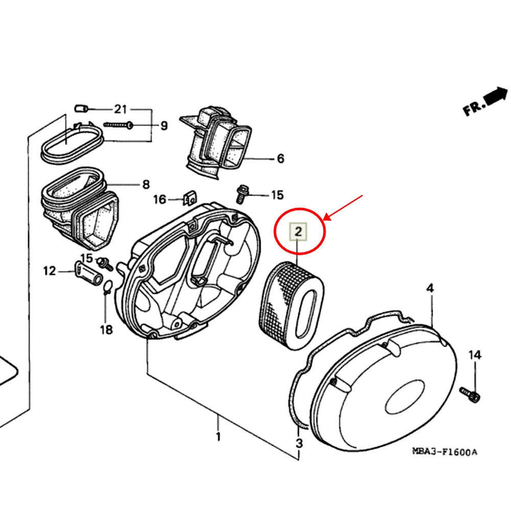 Filtro de aire Honda Shadow VT 750 97-07 MBA