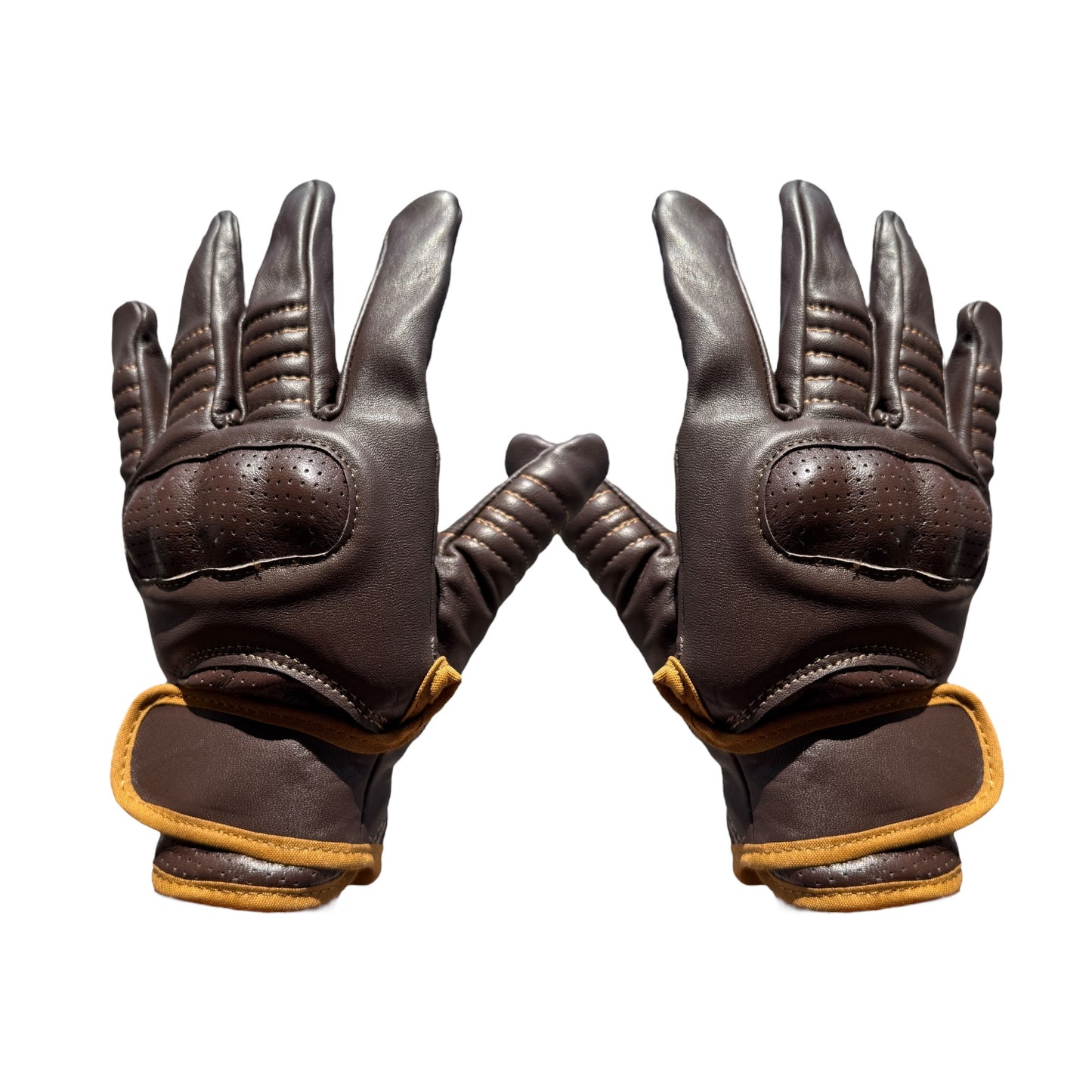 Guantes G2 de piel cafe con protección suave