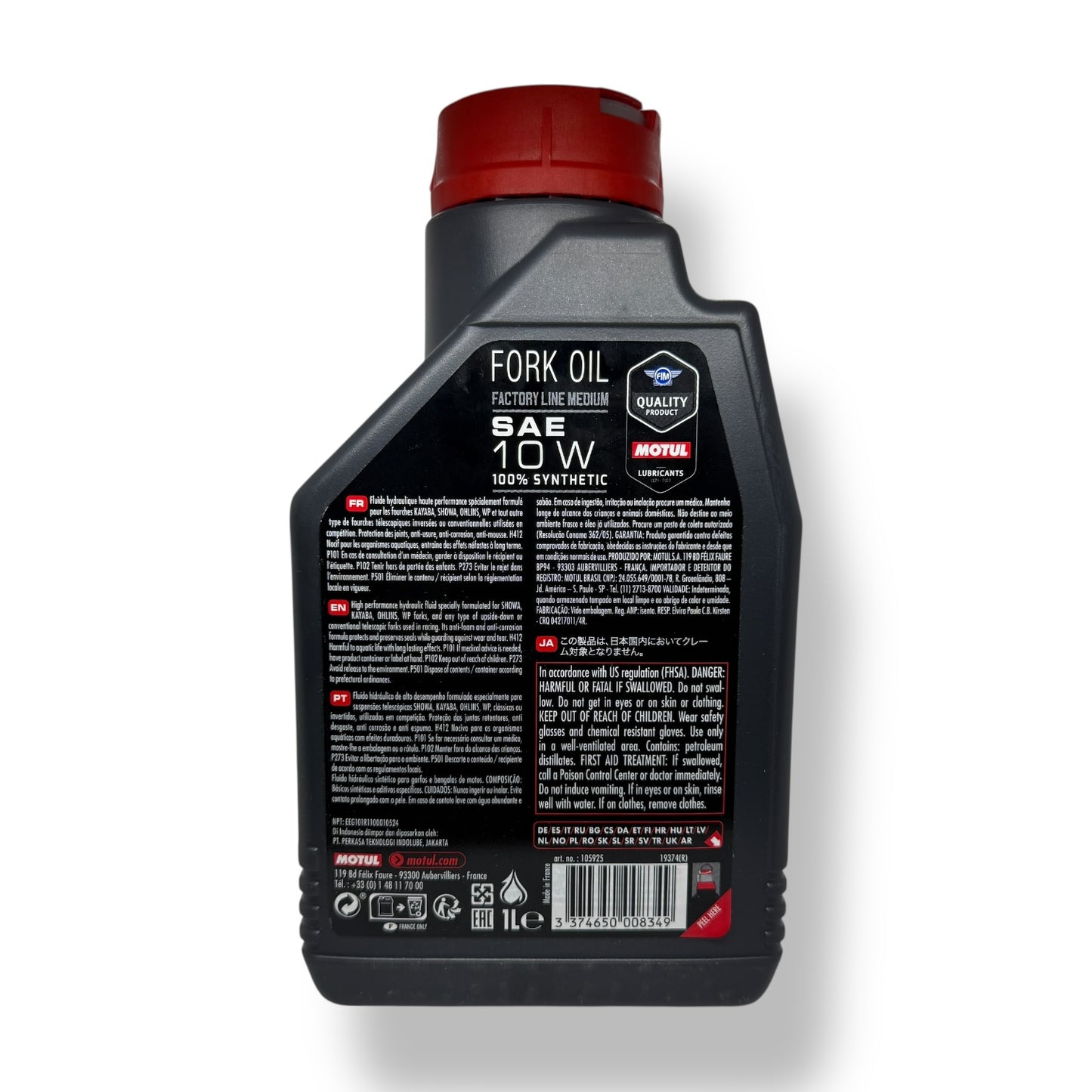 Aceite para suspensión Motul 10W Sintetico (1L.)