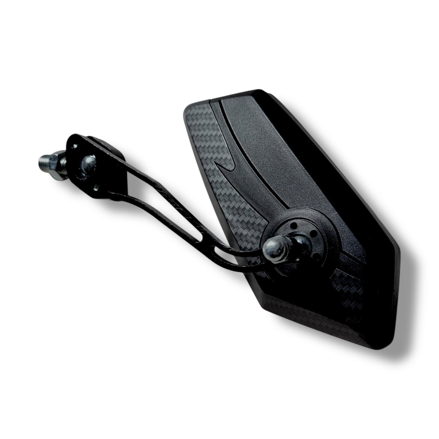 Espejos custom racing negro/fibra