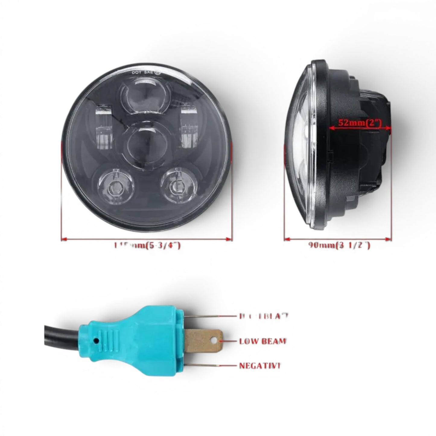 Faro LED 5.75" Alta/Baja con Lupas | H4