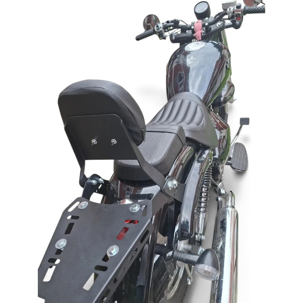 Respaldo con Parrilla Portabultos para Italika TC250 | Negro