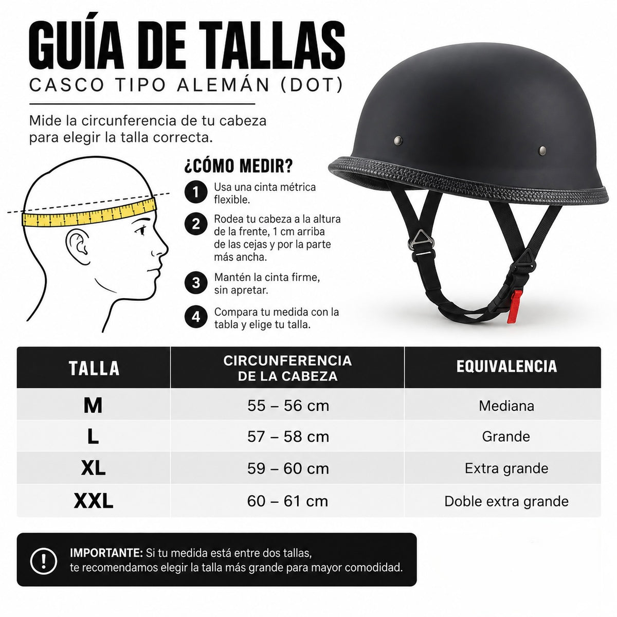 Casco abierto tipo aleman (DOT)