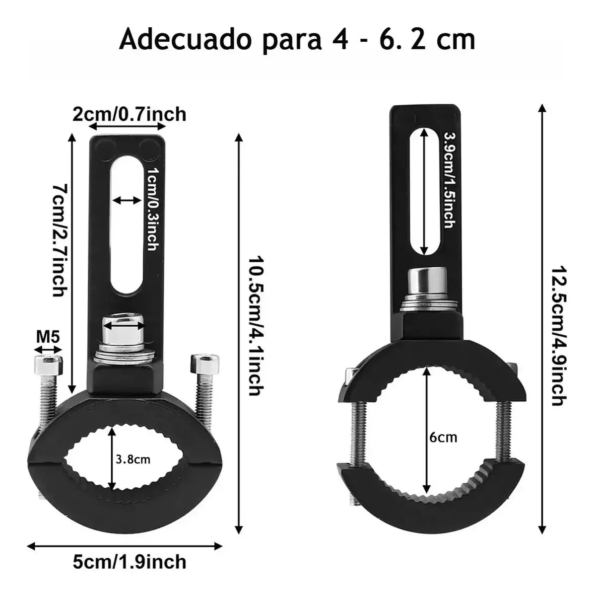 Soporte Base con Abrazadera para Faros Auxiliares de Motocicleta