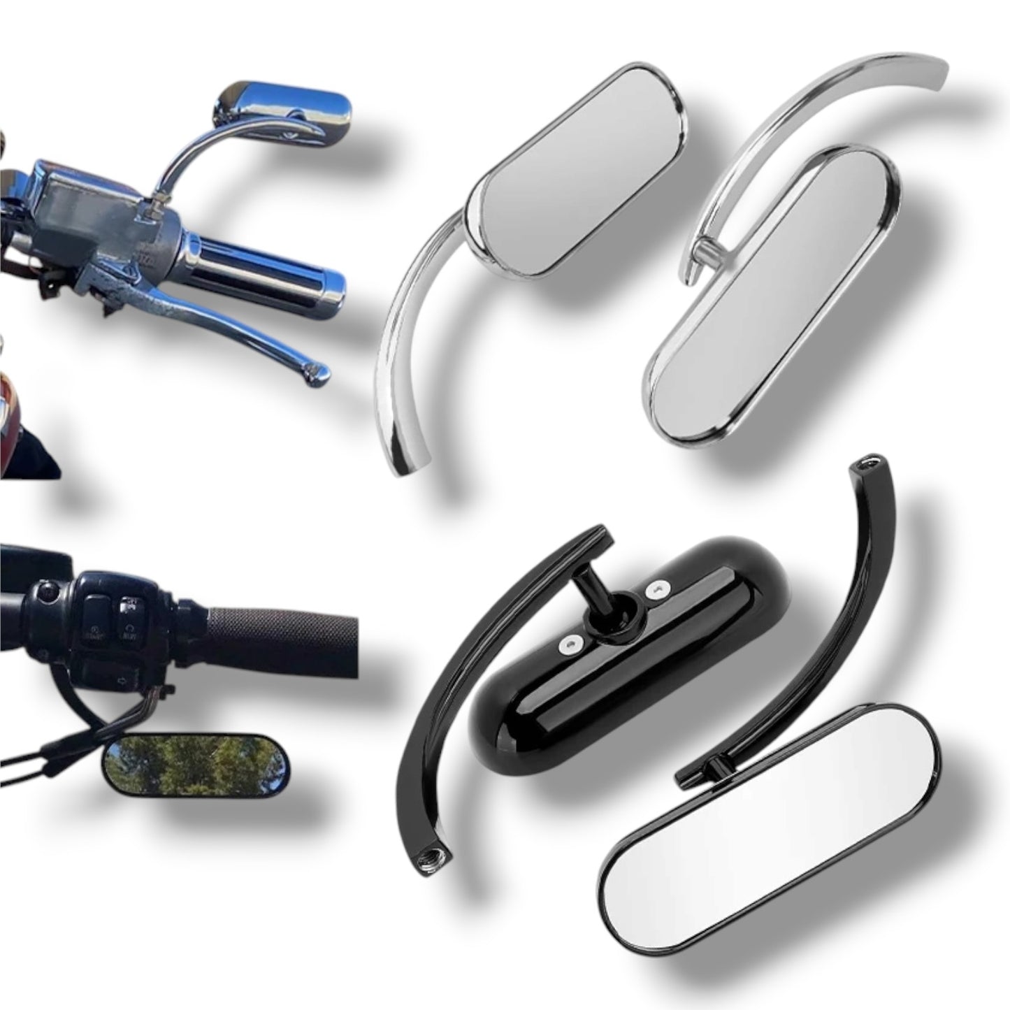Espejos Retrovisores para Motocicleta Custom / Cruiser