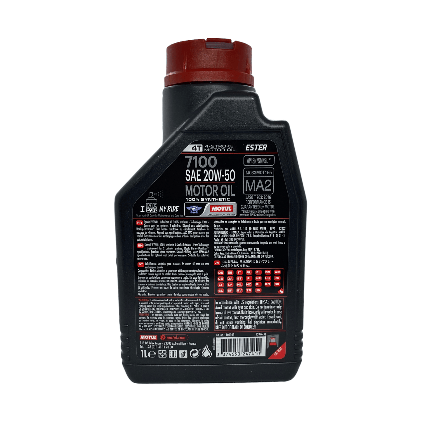 Aceite sintético motul 7100 20w50