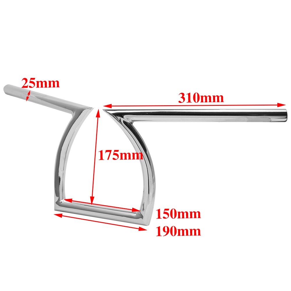 Manillar 1” barra Z Drag Ape Hanger cromado y negro mate