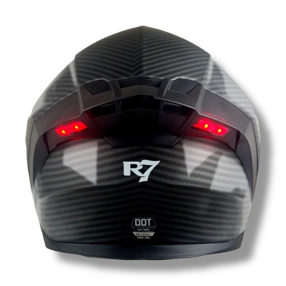 Casco abatible R7 Alfa Night Vision Fibra de Carbón