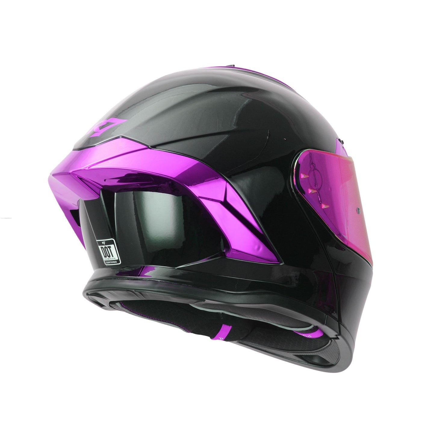 Casco abatible R7 Nova morado negro brillante