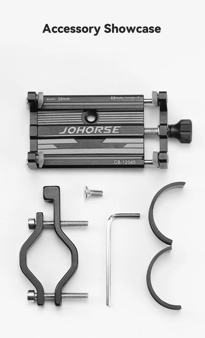 Soporte de Celular de Aluminio para Moto y Bicicleta | Ajustable 58–88 mm