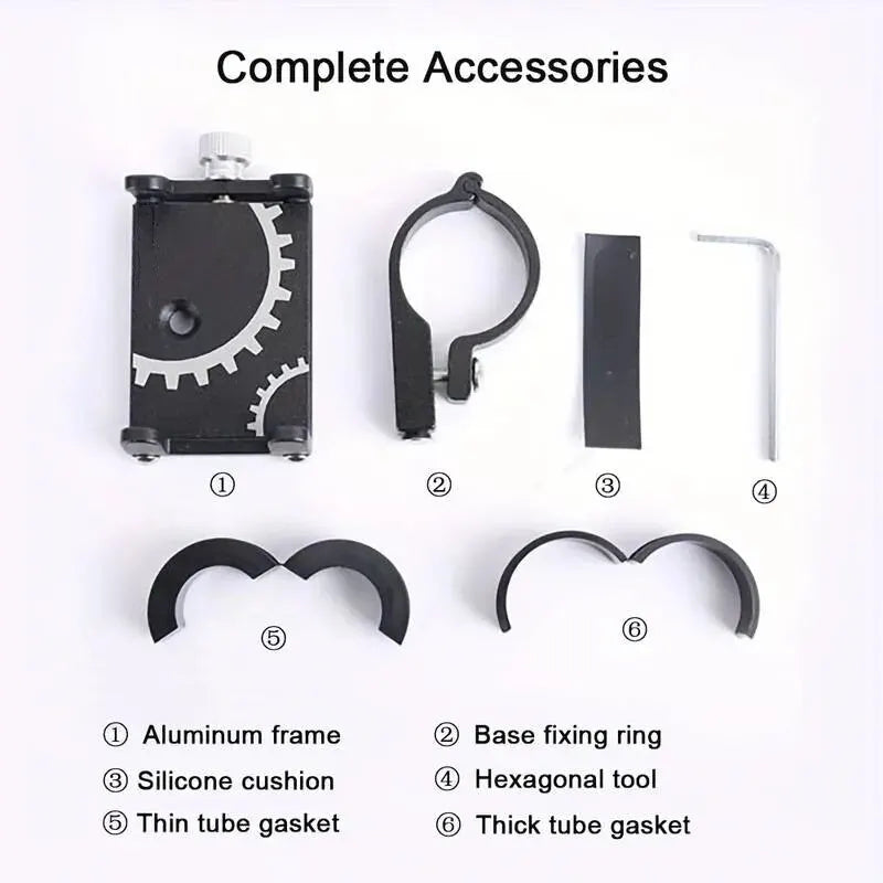 Soporte de Celular Metálico para Moto y Bicicleta | Ajustable 22–32 mm