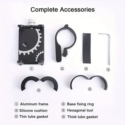Soporte de Celular Metálico para Moto y Bicicleta | Ajustable 22–32 mm