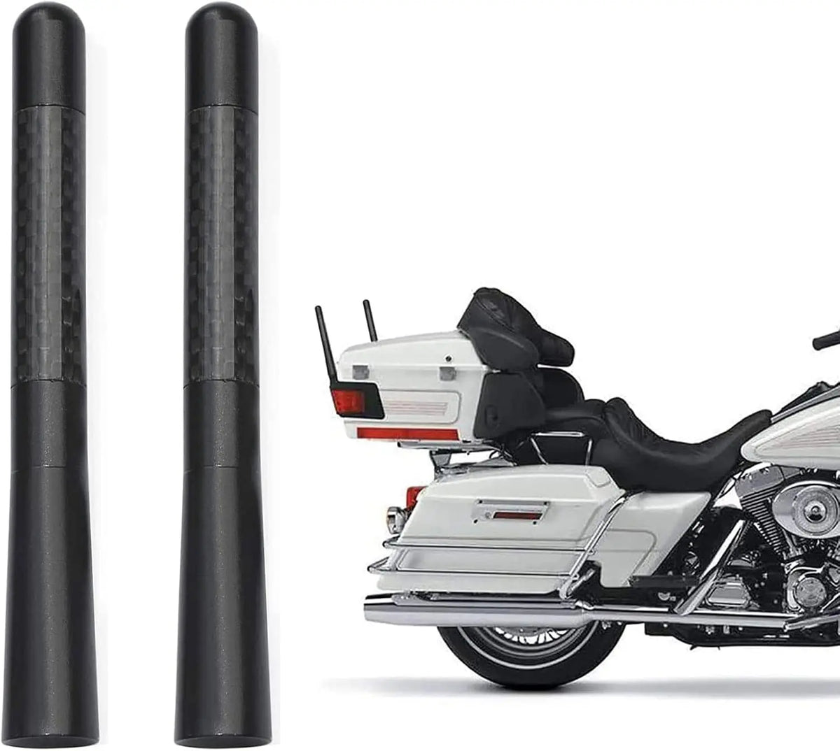Par de Antenas Cortas para H-D Touring Electra Glide / Road Glide | 12 cm