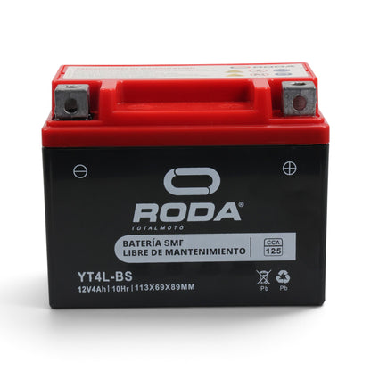 Batería RODA YT4L-BS | 12V 4Ah Sellado