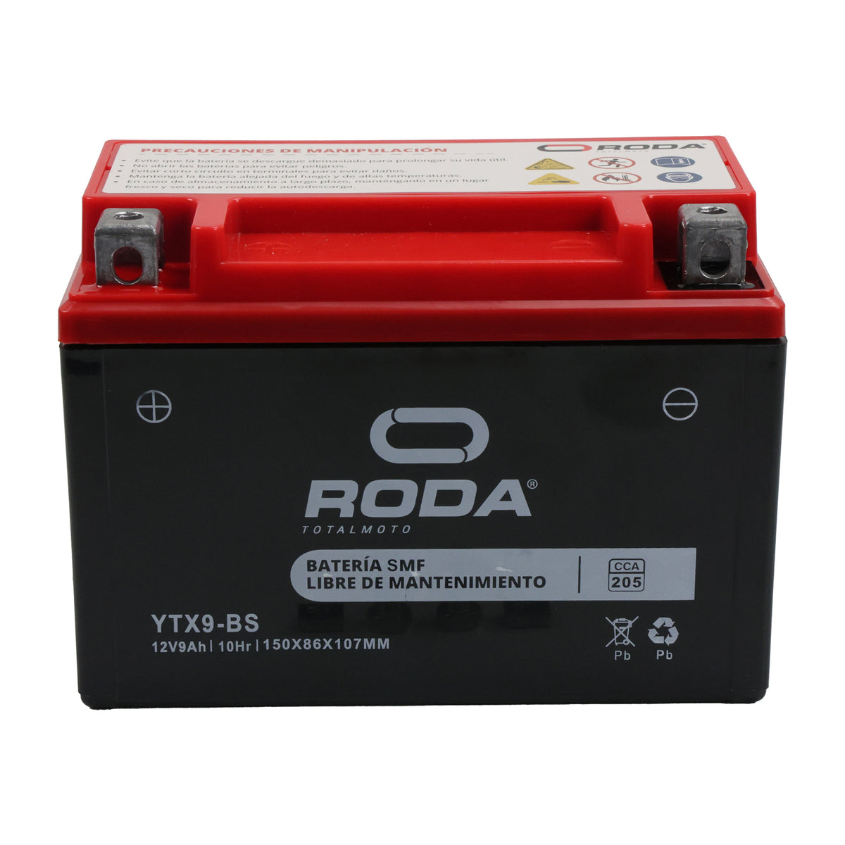Batería RODA YTX9-BS 12V 9Ah | Sellado
