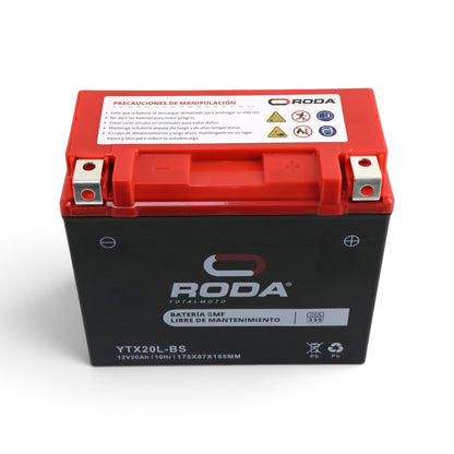 Batería RODA YTX20L-BS 12V 20Ah | Sellada