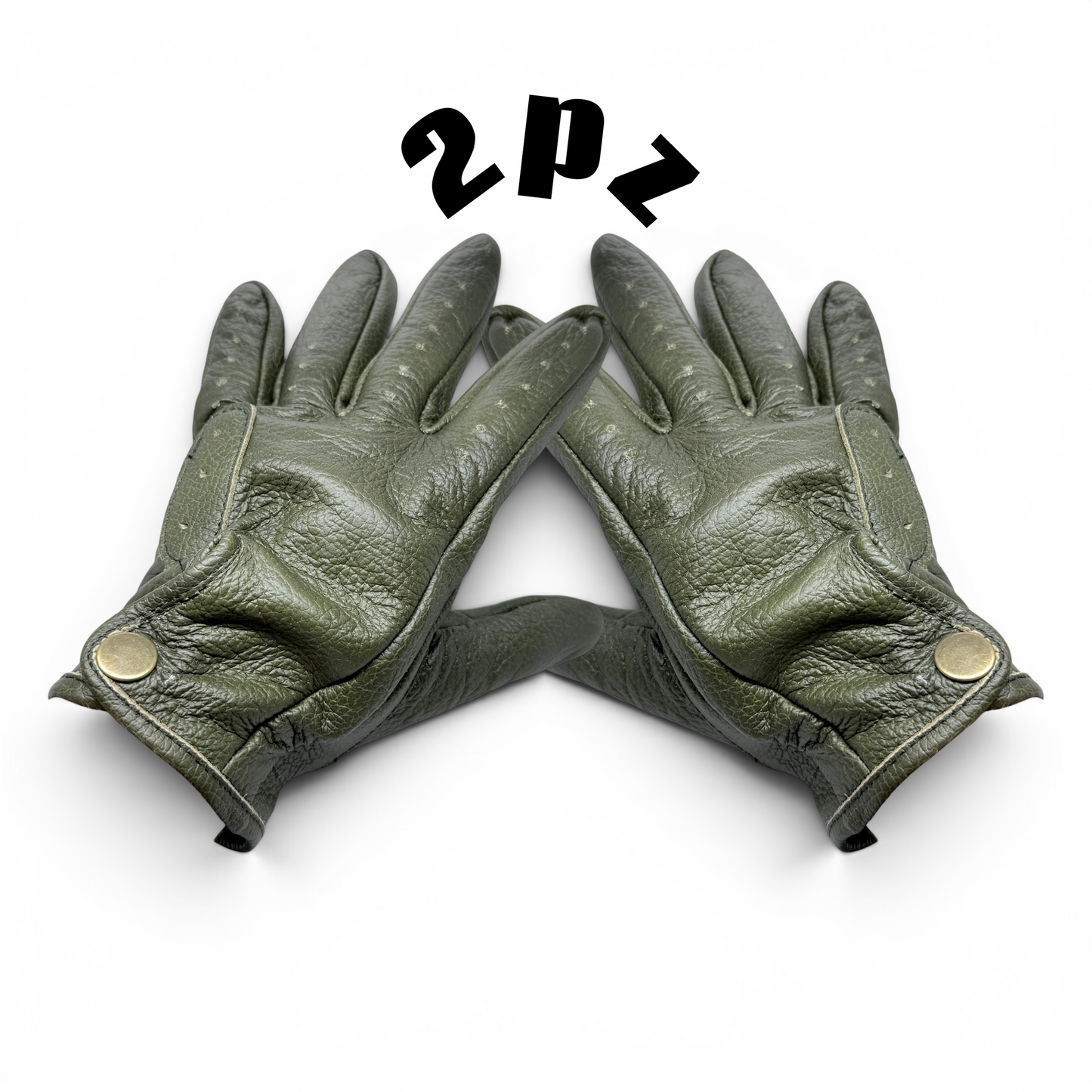 Guantes de piel vintage verde