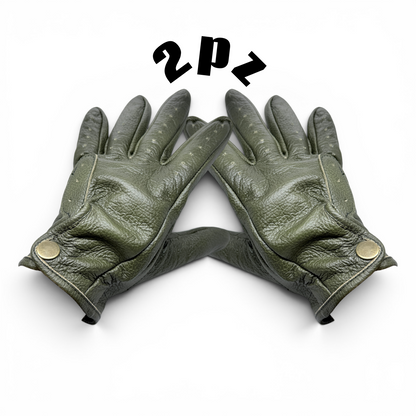 Guantes de piel vintage verde