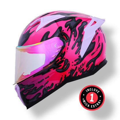 Casco cerrado BKR Hawk Rosa Slime (DOT / ECE)