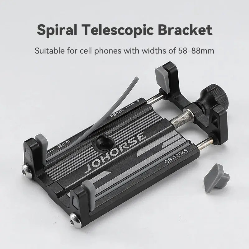Soporte de Celular de Aluminio para Moto y Bicicleta | Ajustable 58–88 mm