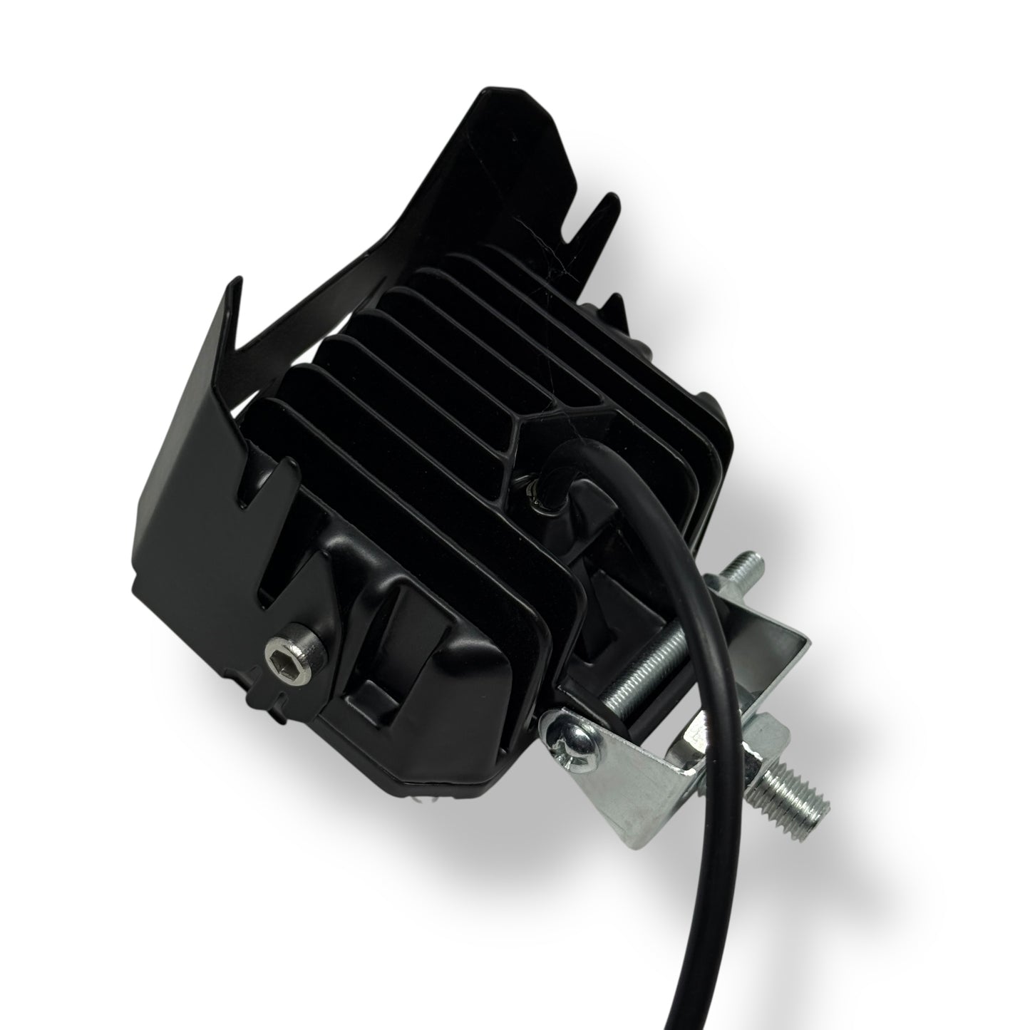 Faro auxiliar LED cuadrado con lupa | Estrobo + DRL