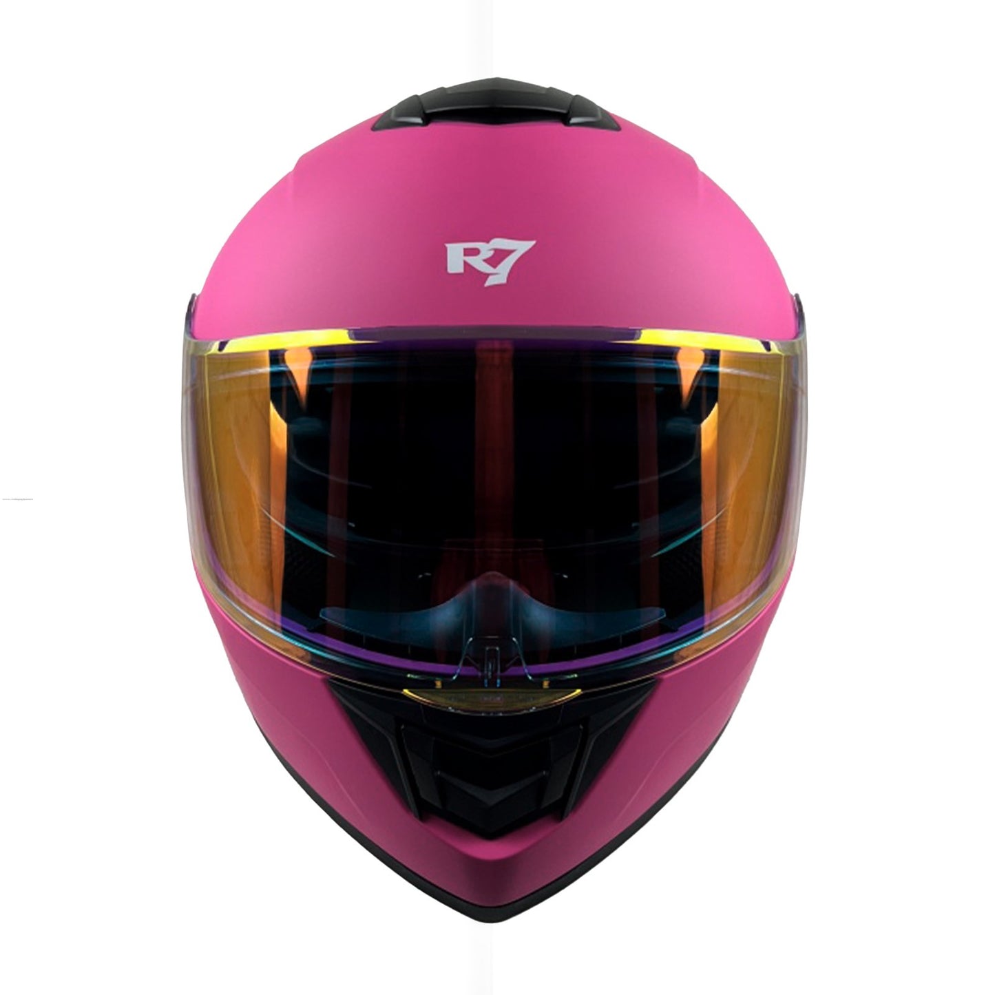 Casco abatible R7 Alfa Night Vision rosa mate