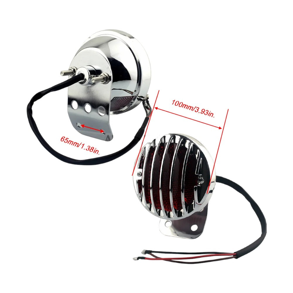 Luz Trasera Redonda para Motocicleta | Freno/Stop | Estilo Chopper