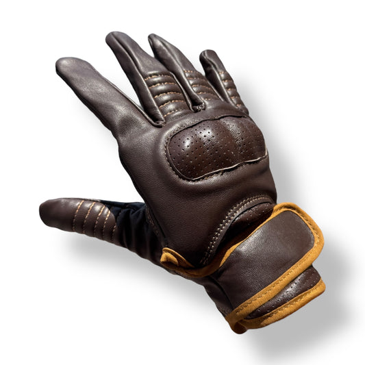 Guantes G2 de piel cafe con protección suave