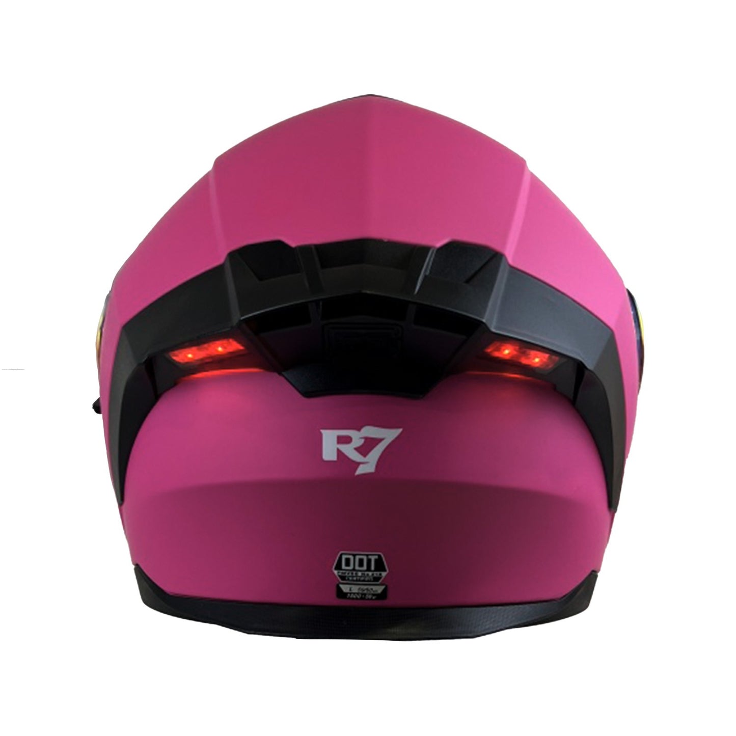 Casco abatible R7 Alfa Night Vision rosa mate