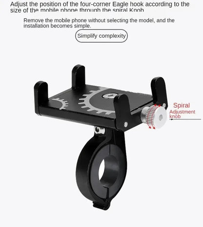 Soporte de Celular Metálico para Moto y Bicicleta | Ajustable 22–32 mm