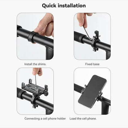 Soporte de Celular de Aluminio para Moto y Bicicleta | Ajustable 58–88 mm