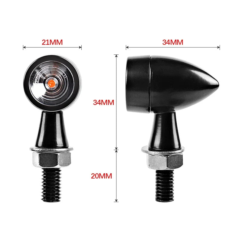 Mini Direccionales LED Tipo Bala 8mm | Ámbar / Rojo