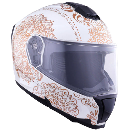 Casco Abatible RODA Revenge Pro Crema Mandala | DOT