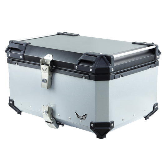 Caja Trasera de Aluminio BKR 65 Litros Plateada | Top Case para Motocicleta