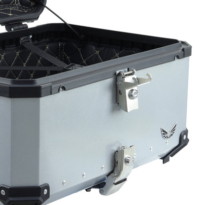 Caja Trasera de Aluminio BKR 65 Litros Plateada | Top Case para Motocicleta