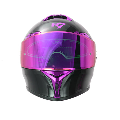 Casco abatible R7 Nova morado negro brillante