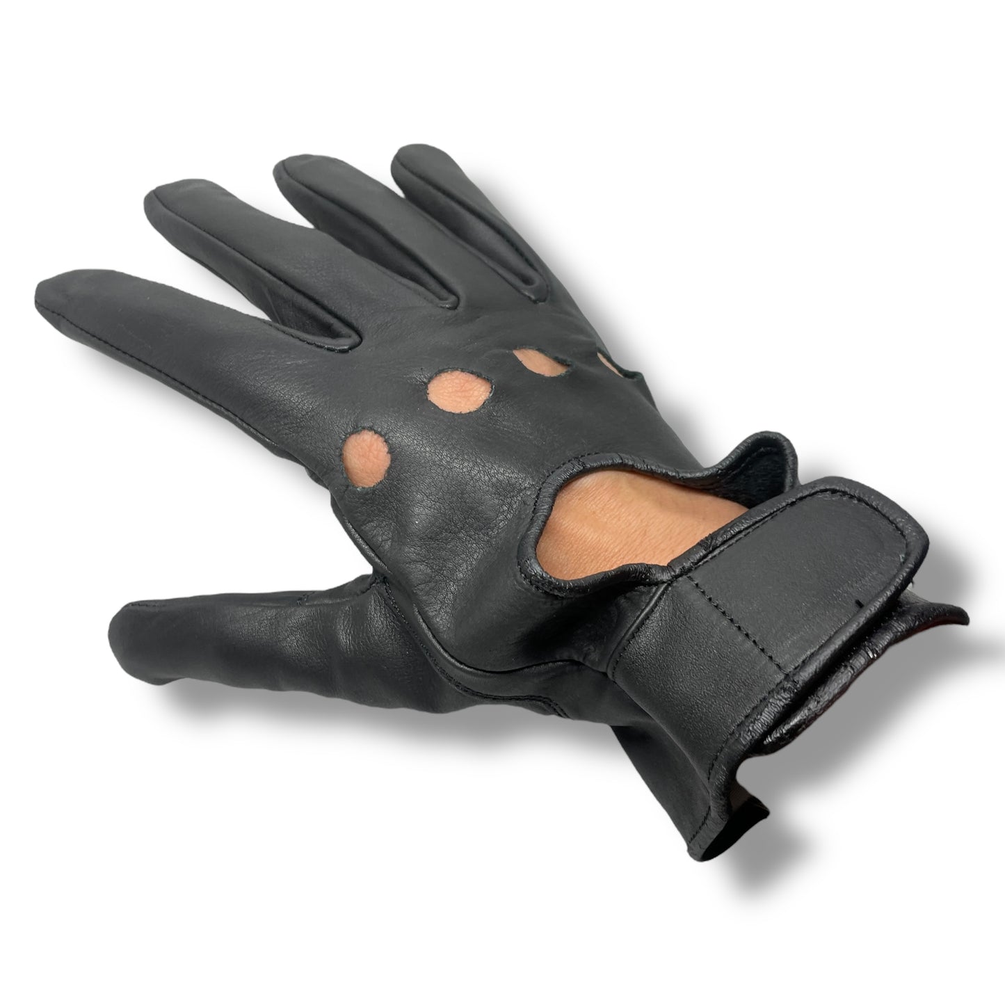 Guantes de piel perforados