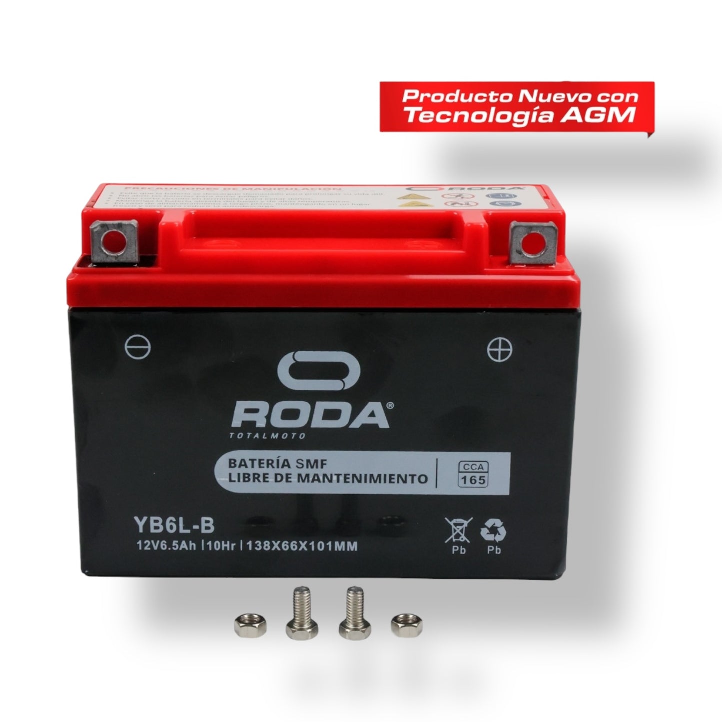 Acumulador Sellado Roda SMF (YB6L-B) 12V 6.5A AGM