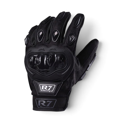 Guantes negros R7 con protección y limpiador de mica