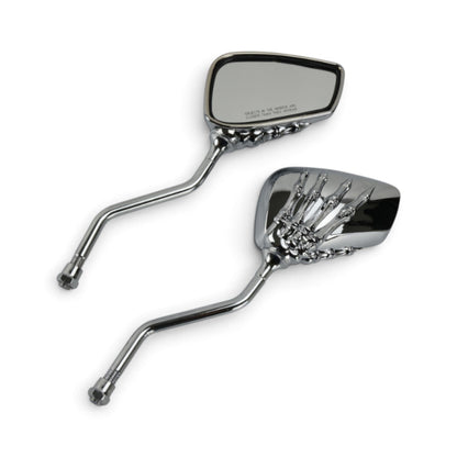 Espejos Mano de Calavera Esqueleto | Negro/Cromado 10mm
