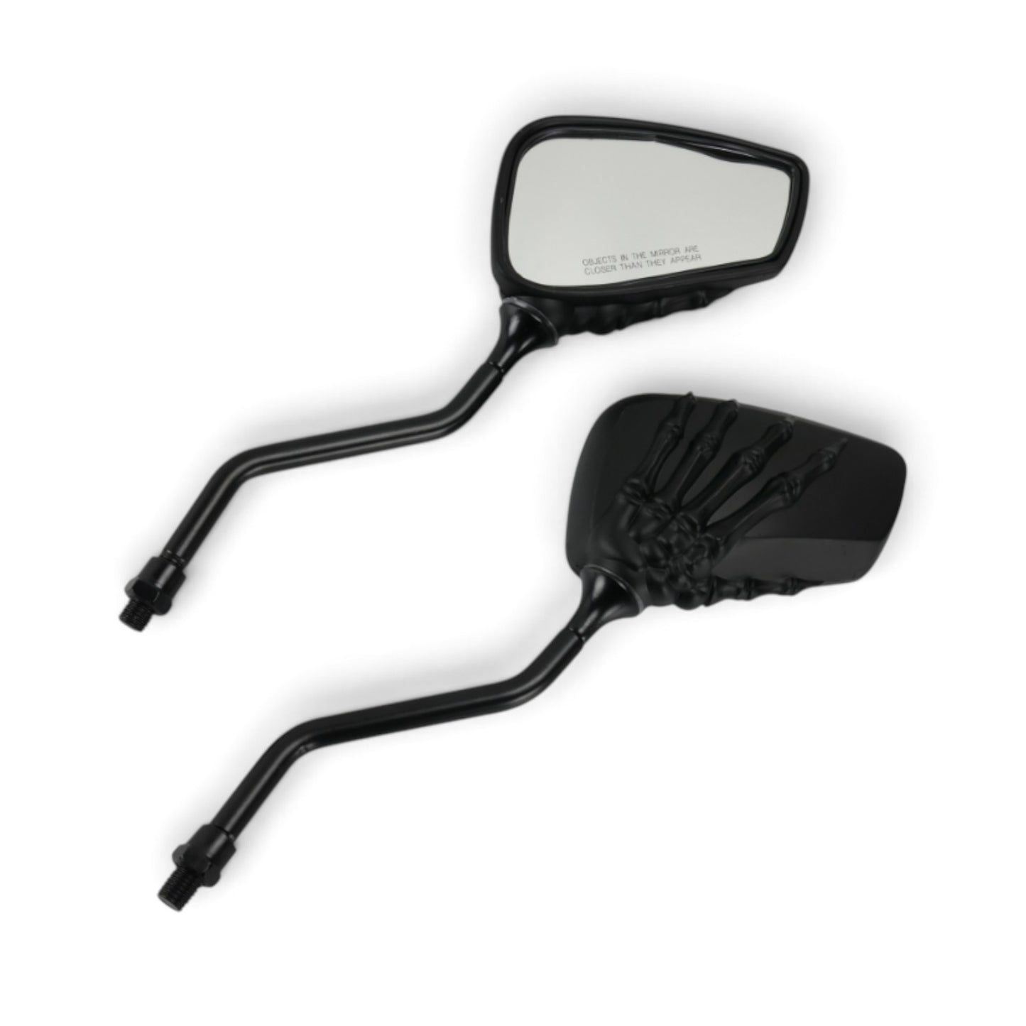 Espejos Mano de Calavera Esqueleto | Negro/Cromado 10mm