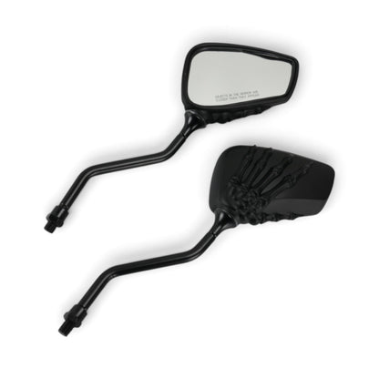 Espejos Mano de Calavera Esqueleto | Negro/Cromado 10mm