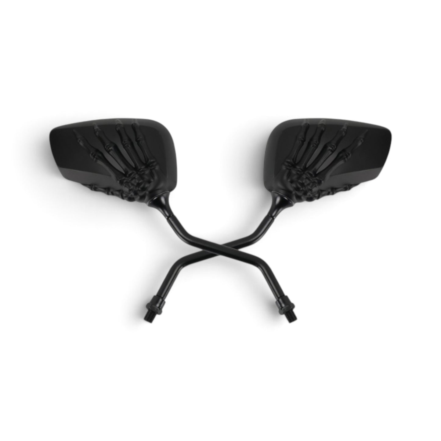 Espejos Mano de Calavera Esqueleto | Negro/Cromado 10mm