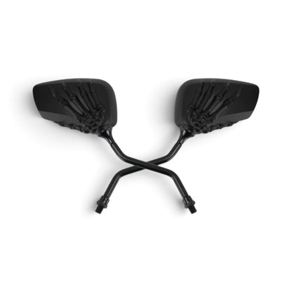 Espejos Mano de Calavera Esqueleto | Negro/Cromado 10mm