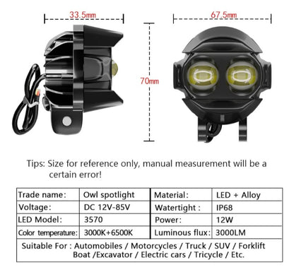 Par de Faros Auxiliares LED de Lupa Doble Color | 40W