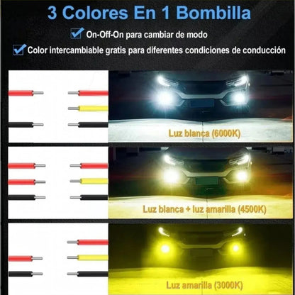 Par de Faros Auxiliares LED de Lupa Doble Color | 80W