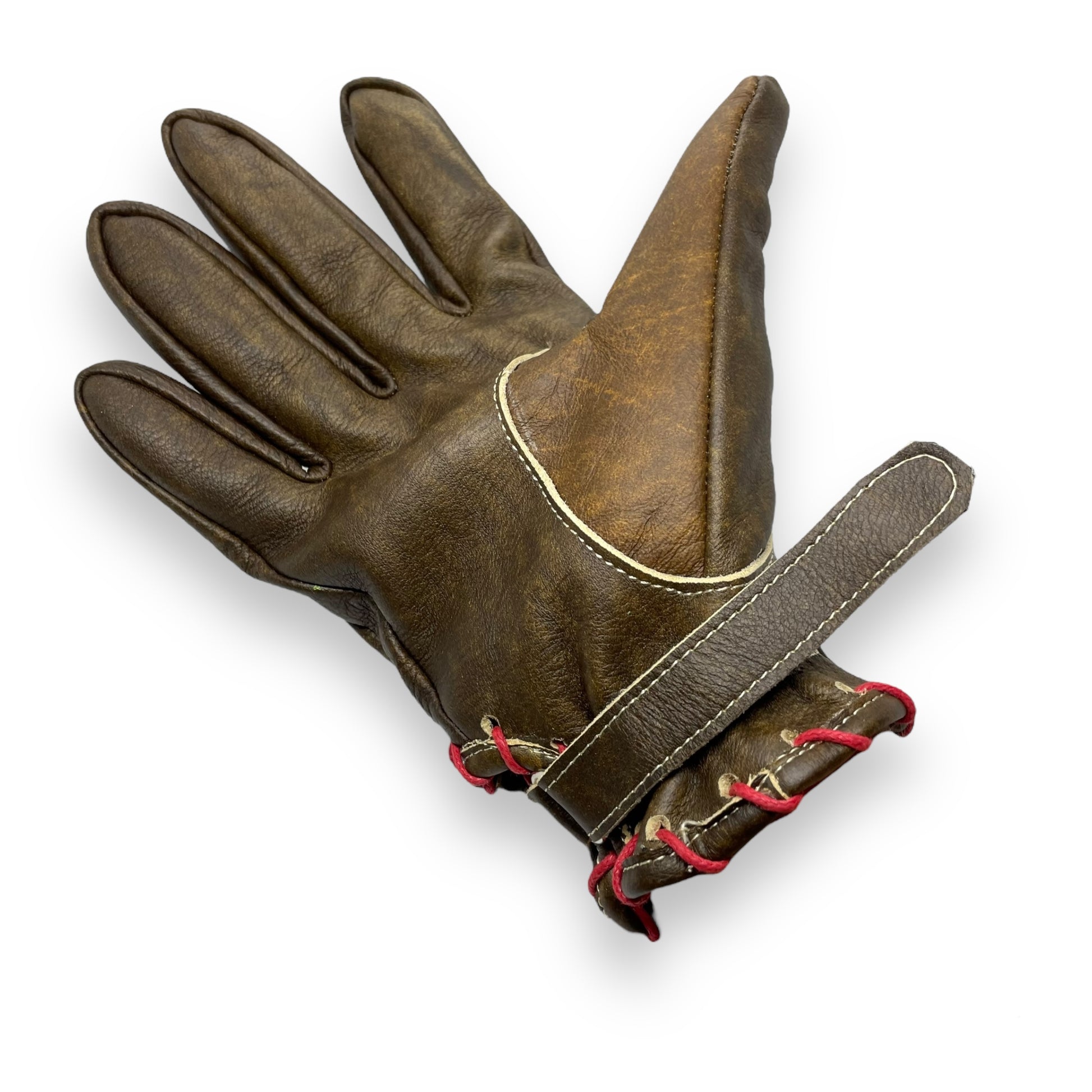 Guante café vintage cosido